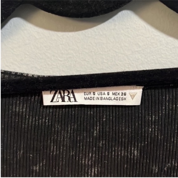 Zara Acid Wash Long Sleeve Ribbed Bodysuit - Picture 2 of 3